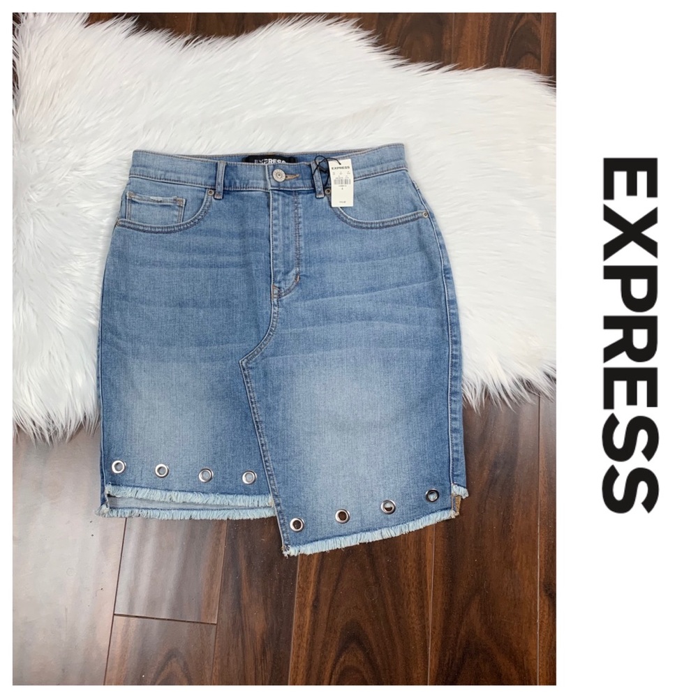 Express Asymmetrical Denim Skirt